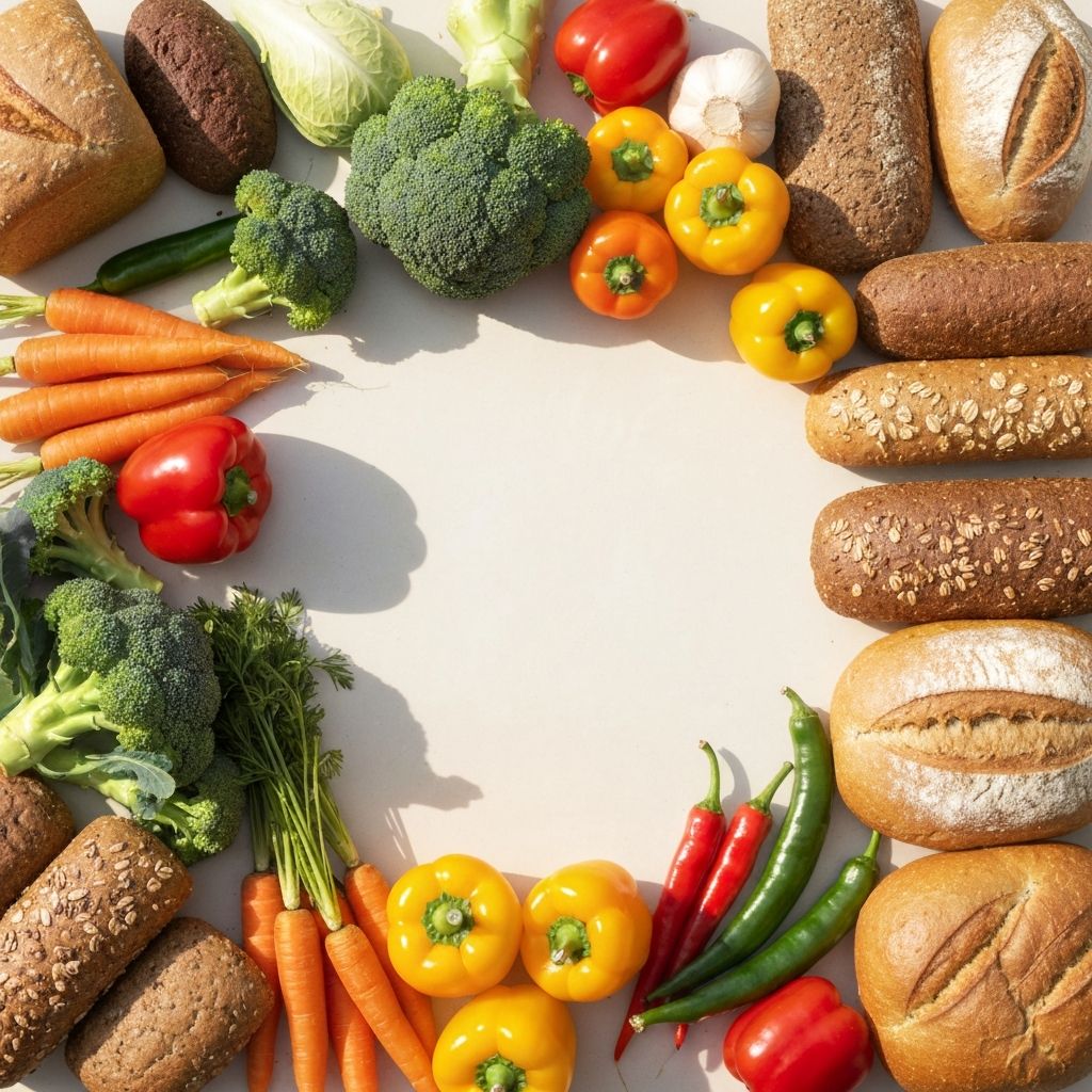 Fresh vegetables and whole grain products